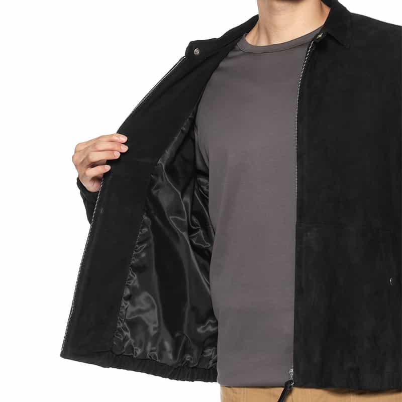 BARNEYS NEW YORK スエードレザーブルゾン BLACK