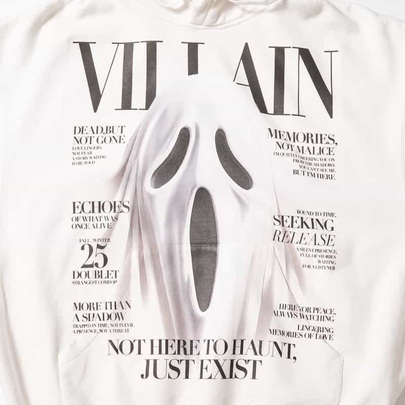 DOUBLET. DOUBLET.＜ダブレット＞ プリントスウェットプルオーバー WHITE