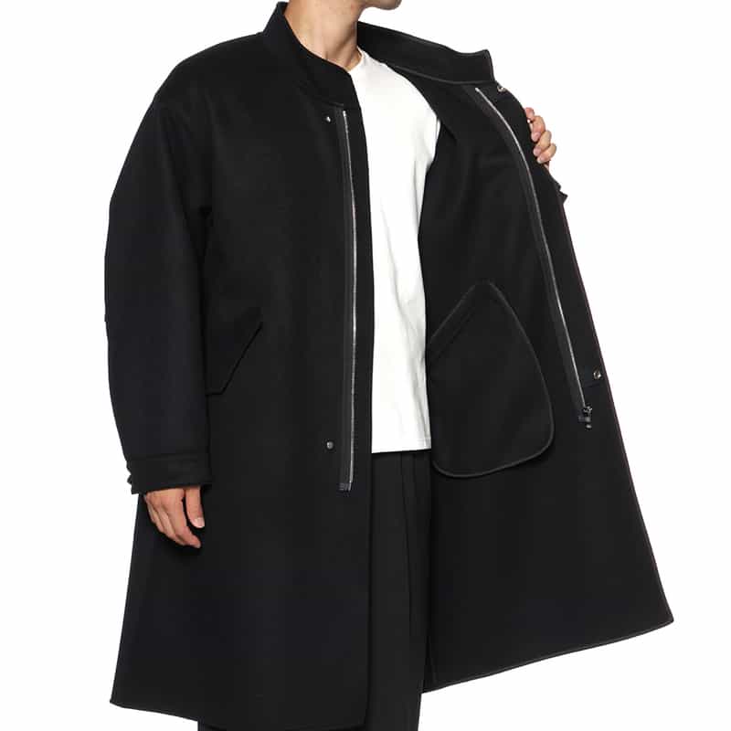 OVERCOAT OVERCOAT＜オーバーコート＞ ウール素材モッズコート BLACK