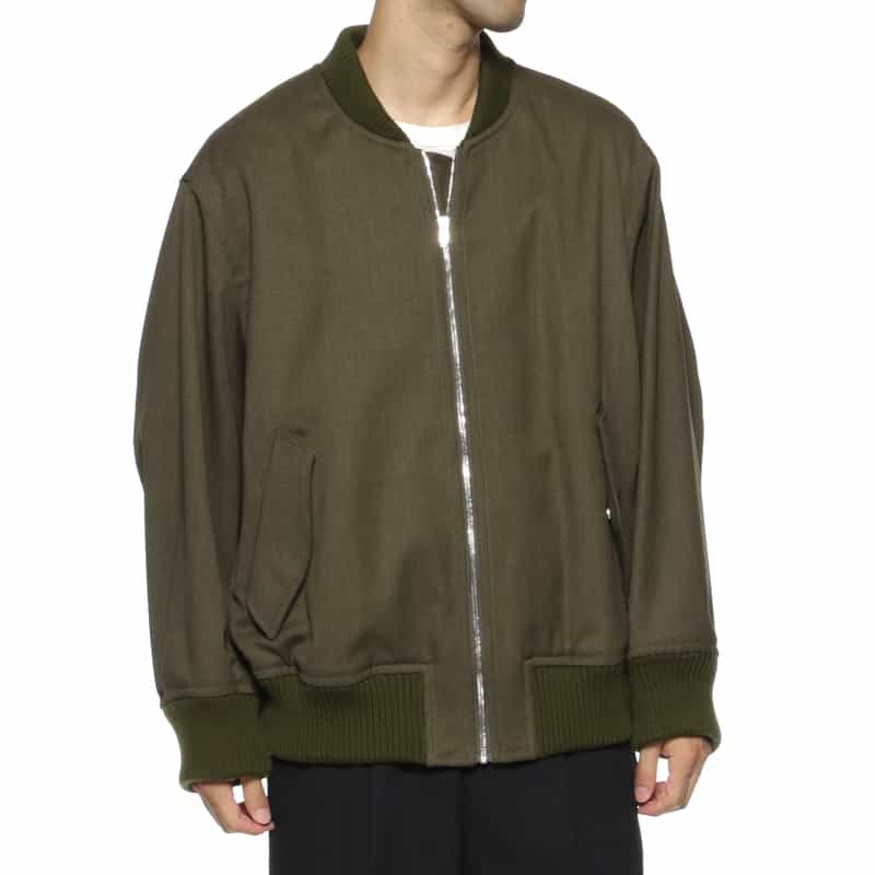 OVERCOAT OVERCOAT＜オーバーコート＞ MA-1型ウール素材ボンバージャケット KHAKI