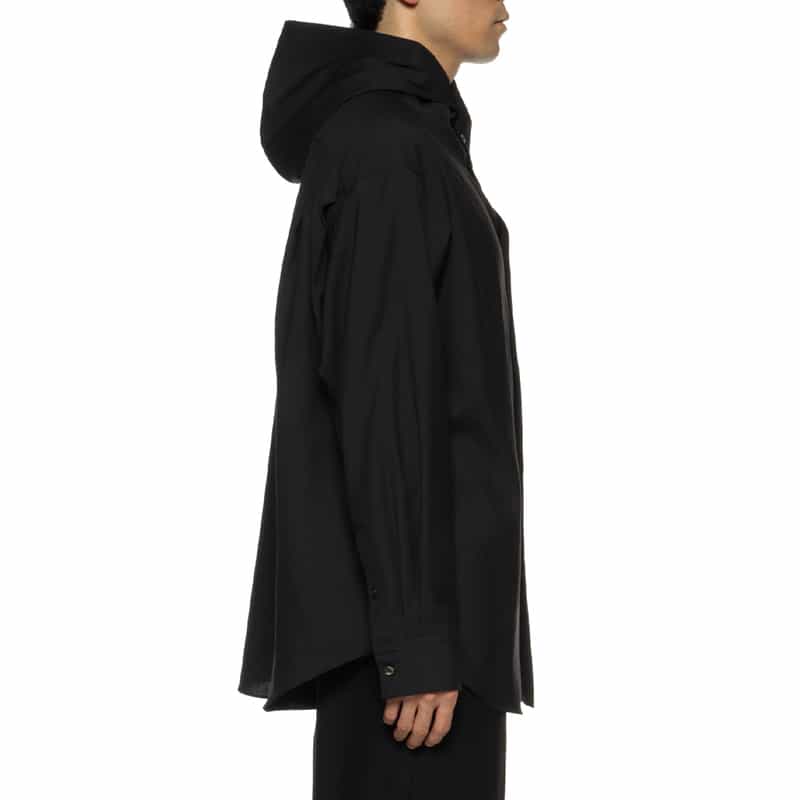 OVERCOAT OVERCOAT＜オーバーコート＞ フード付きウールシャツ BLACK
