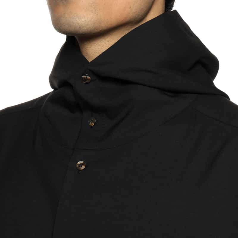 OVERCOAT OVERCOAT＜オーバーコート＞ フード付きウールシャツ BLACK