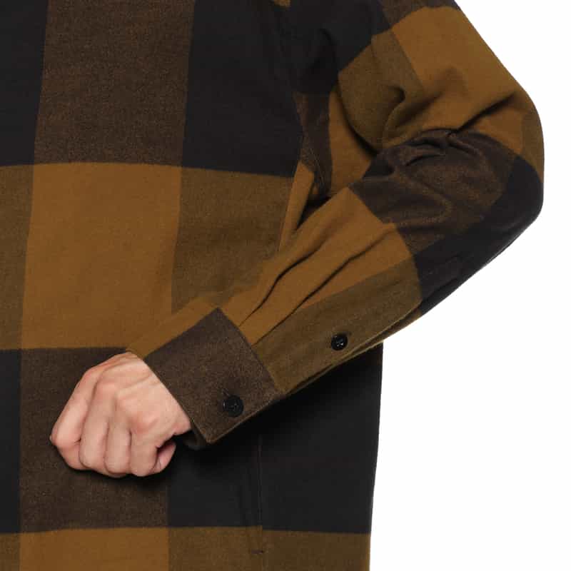 OVERCOAT OVERCOAT＜オーバーコート＞ フード付フランネルシャツ BROWN