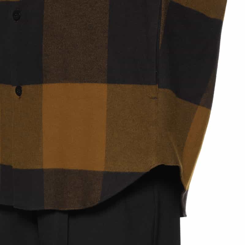 OVERCOAT OVERCOAT＜オーバーコート＞ フード付フランネルシャツ BROWN