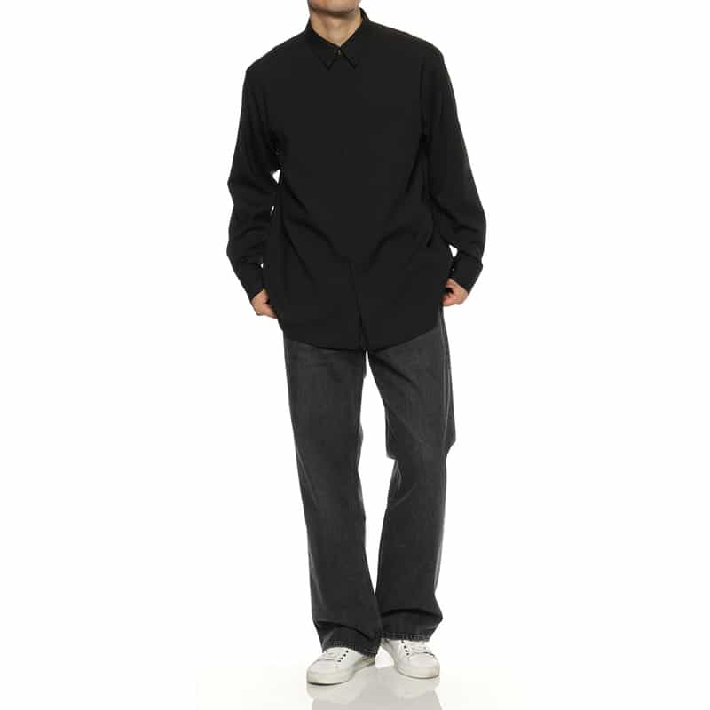 OVERCOAT OVERCOAT＜オーバーコート＞ ウールシャツ BLACK