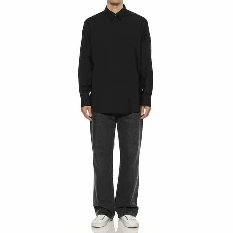 OVERCOAT OVERCOAT＜オーバーコート＞ ウールシャツ BLACK