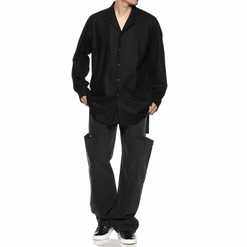 OVERCOAT OVERCOAT＜オーバーコート＞ ウールフランネル素材シャツジャケット BLACK