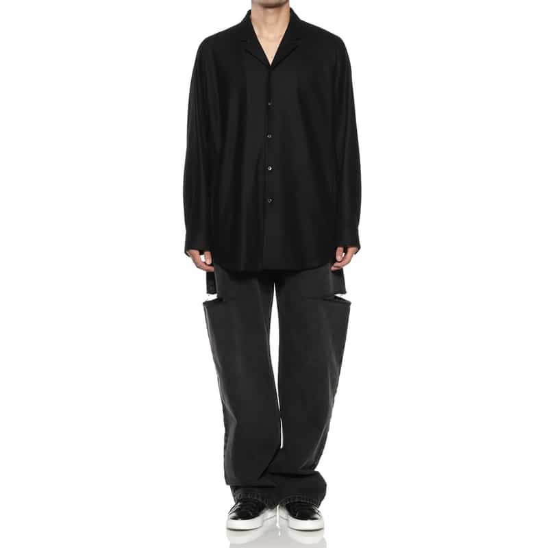 OVERCOAT OVERCOAT＜オーバーコート＞ ウールフランネル素材シャツジャケット BLACK