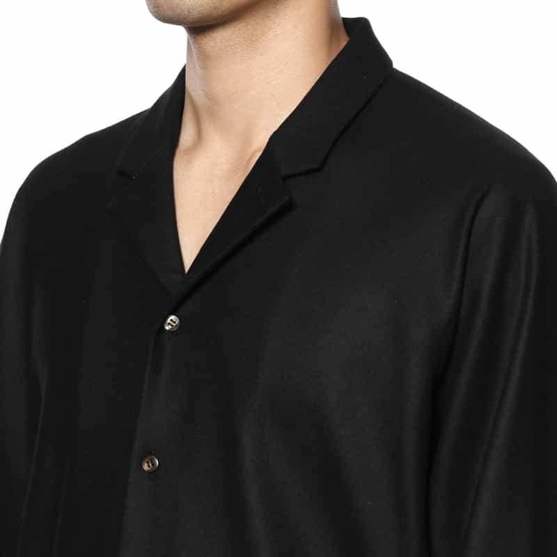 OVERCOAT OVERCOAT＜オーバーコート＞ ウールフランネル素材シャツジャケット BLACK