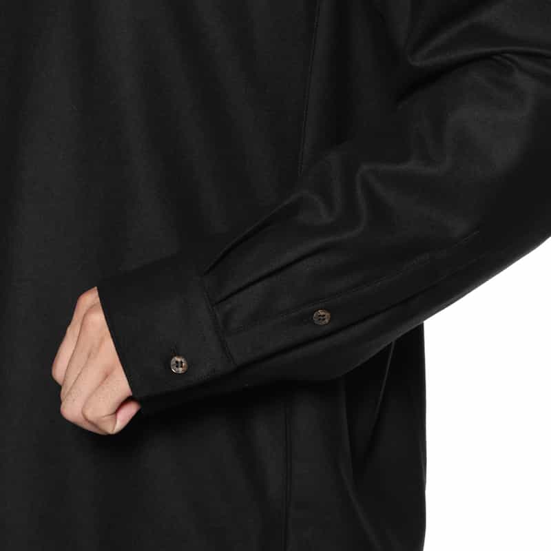 OVERCOAT OVERCOAT＜オーバーコート＞ ウールフランネル素材シャツジャケット BLACK