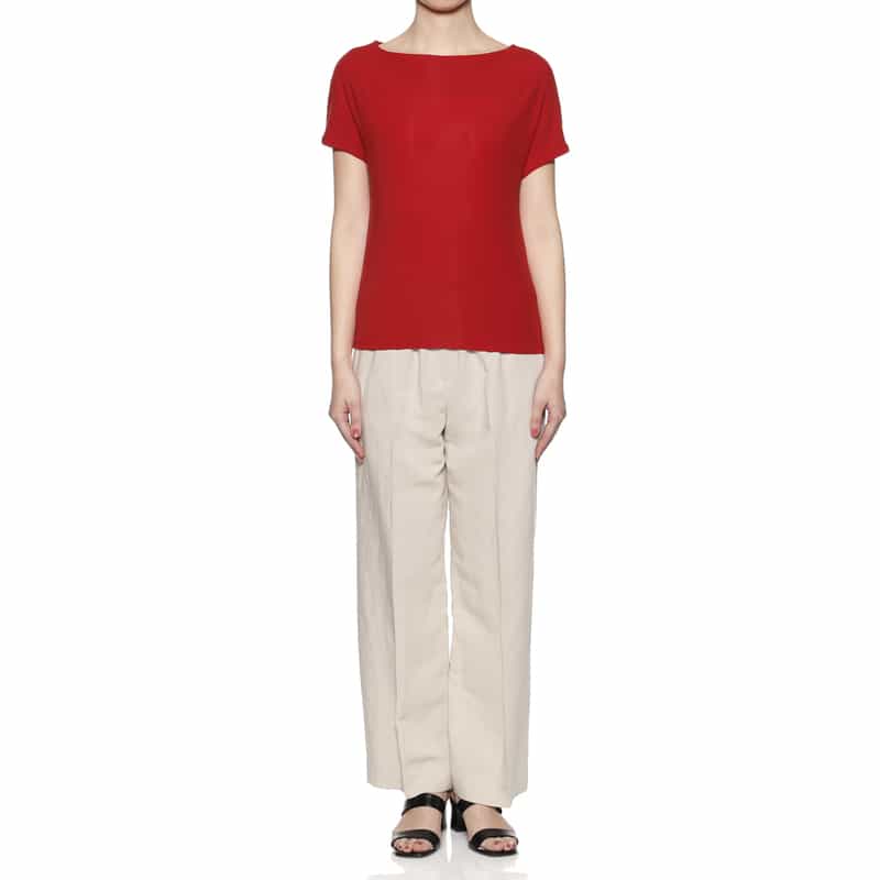 BARNEYS NEW YORK ウォッシャブル ドレープTシャツ RED
