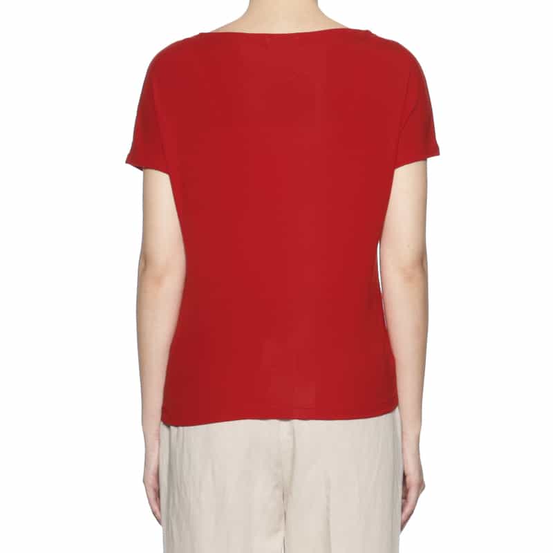 BARNEYS NEW YORK ウォッシャブル ドレープTシャツ RED