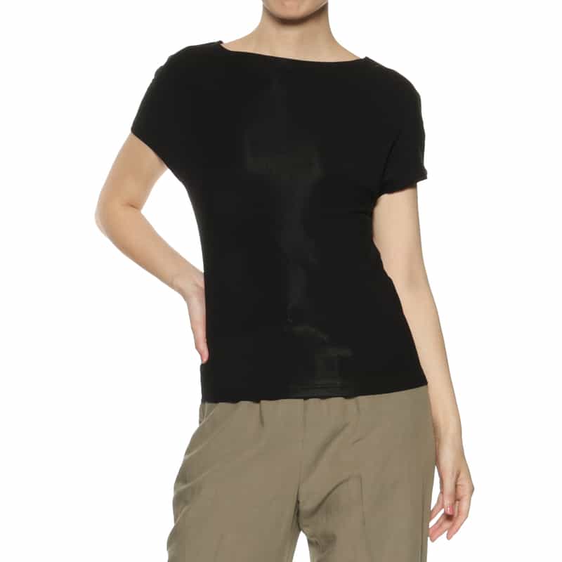 BARNEYS NEW YORK ウォッシャブル ドレープTシャツ BLACK
