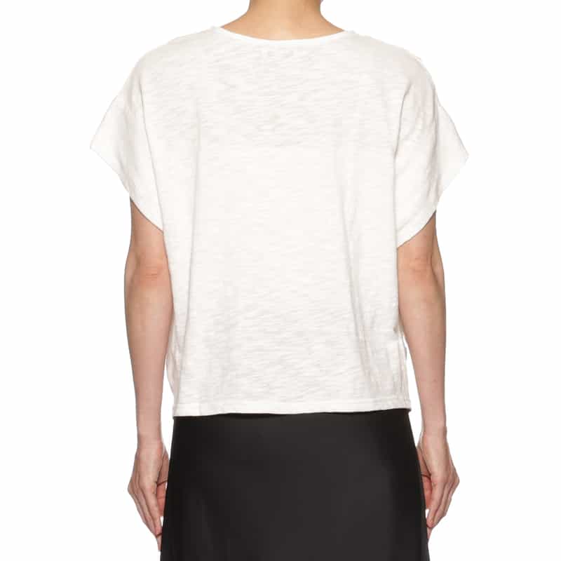 BARNEYS NEW YORK ウォッシャブル タックスリーブカットソー OFF WHITE