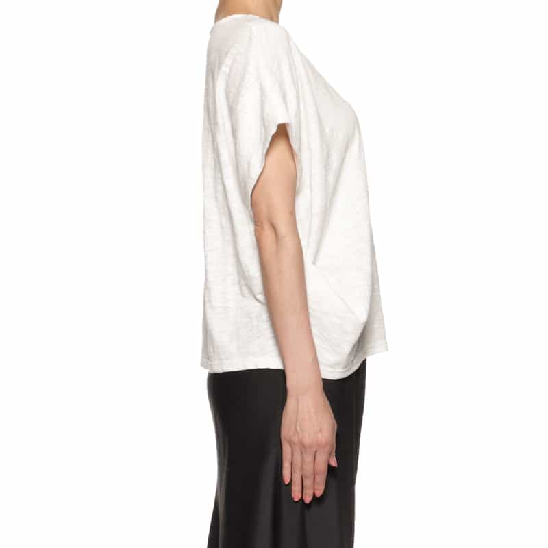 BARNEYS NEW YORK ウォッシャブル タックスリーブカットソー OFF WHITE