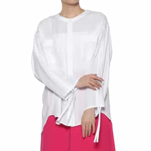 ウォッシャブル シャーリングスリーブブラウス