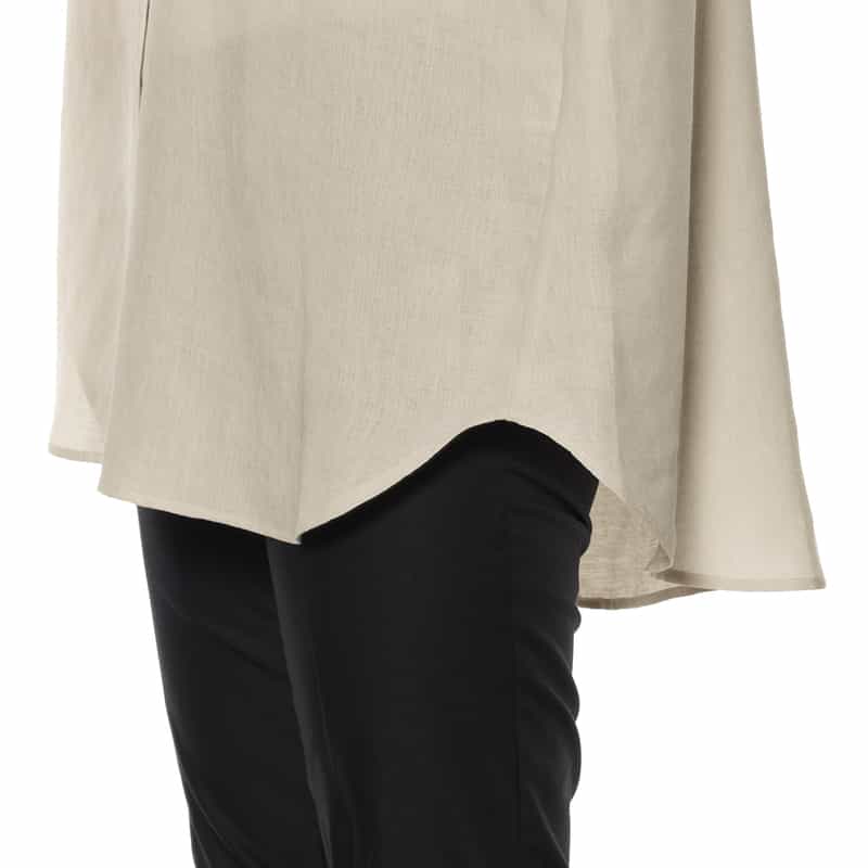 BARNEYS NEW YORK ウォッシャブル シャーリングスリーブブラウス BEIGE