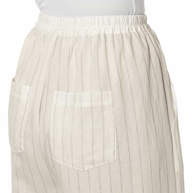 BARNEYS NEW YORK セットアップ ウォッシャブル ストライプ柄ドローストリング ワイドパンツ OFF WHITE