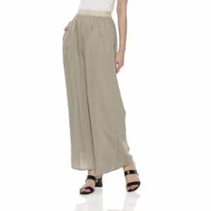 セットアップ ウォッシャブル ストライプ柄ドローストリング ワイドパンツ