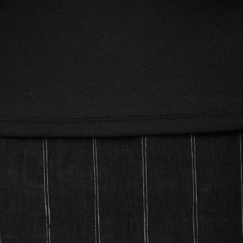 BARNEYS NEW YORK セットアップ ウォッシャブル ストライプ柄ドローストリング ワイドパンツ BLACK