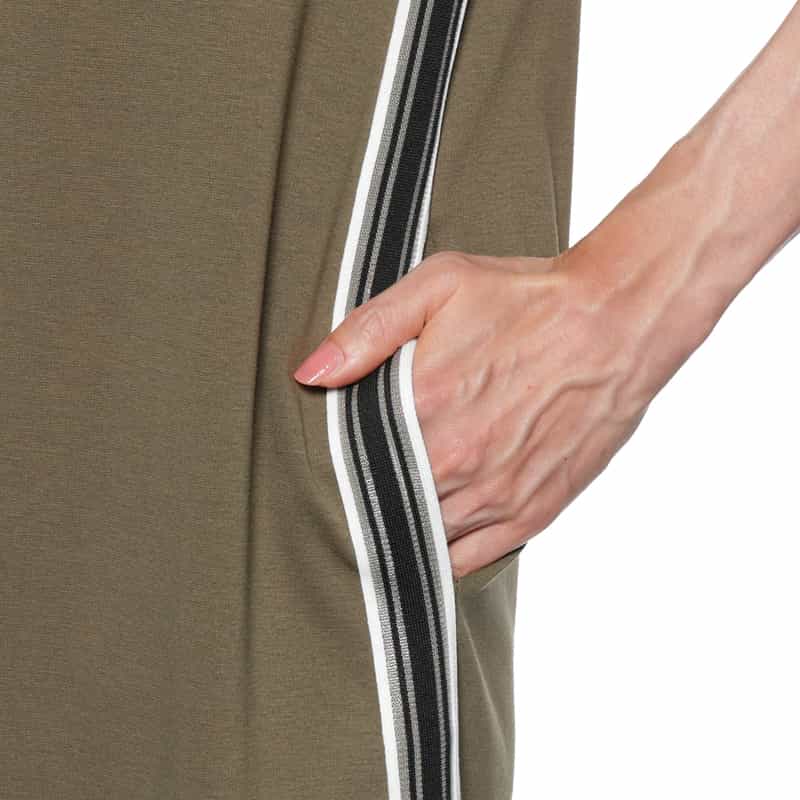 BARNEYS NEW YORK ウォッシャブル シアー素材コンビネーション カットソードレス KHAKI