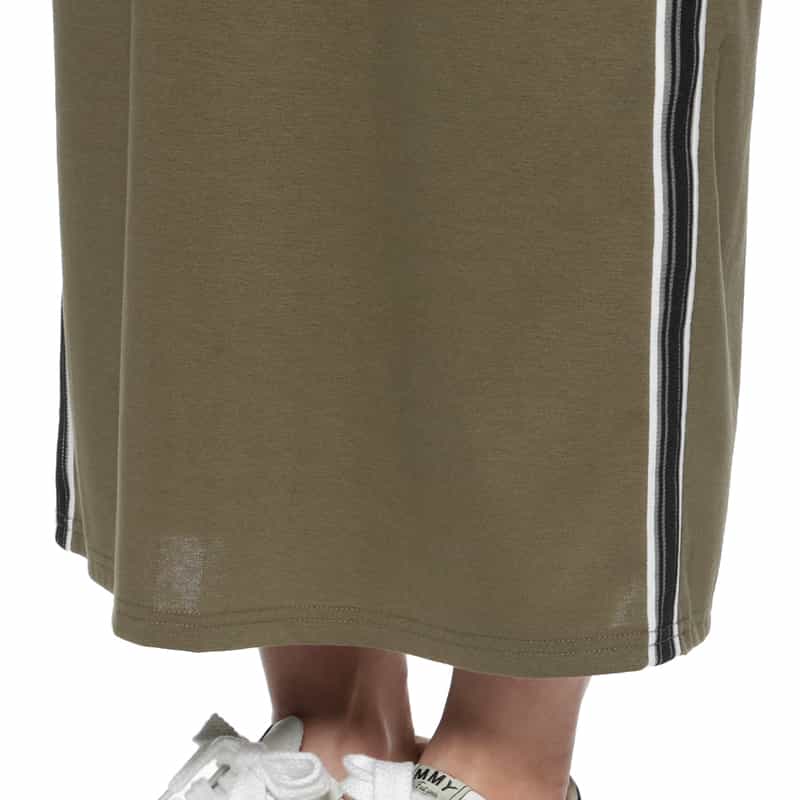 BARNEYS NEW YORK ウォッシャブル シアー素材コンビネーション カットソードレス KHAKI