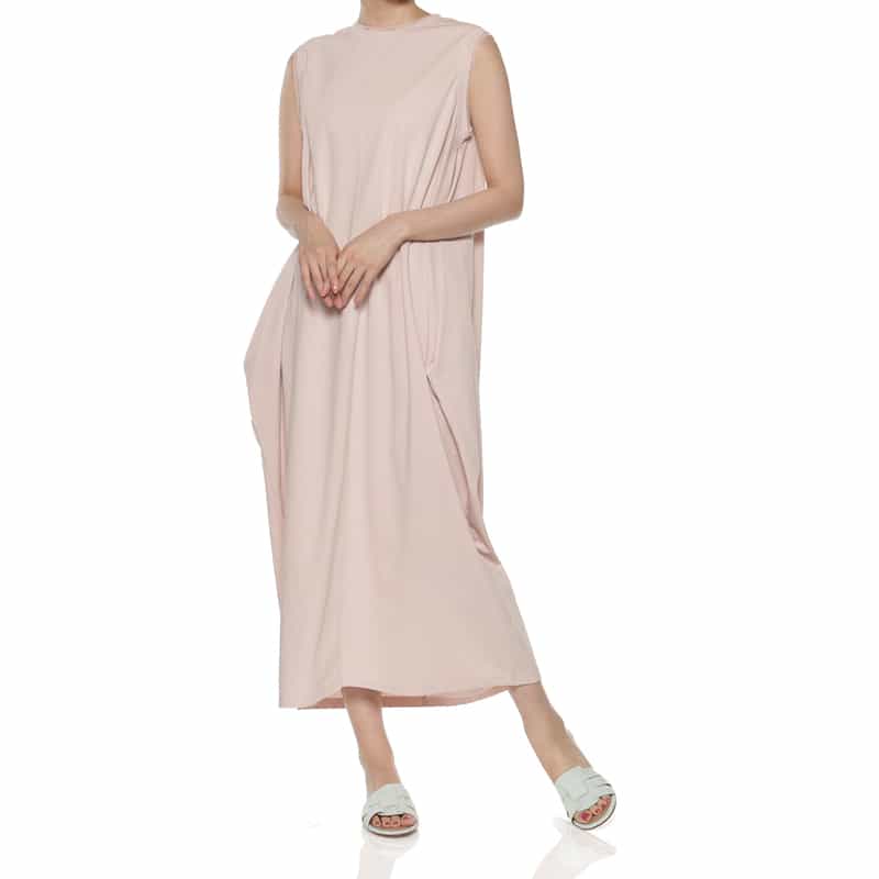 BARNEYS NEW YORK ウォッシャブル チュールデザイン マキシドレス PINK