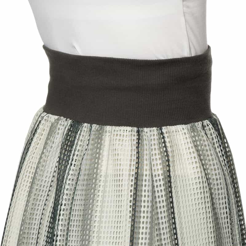 BARNEYS NEW YORK ウォッシャブル ストライプロングスカート GRAY