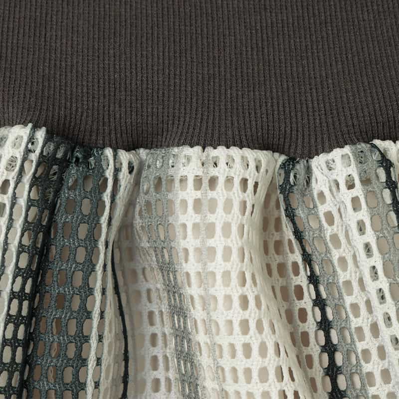 BARNEYS NEW YORK ウォッシャブル ストライプロングスカート GRAY