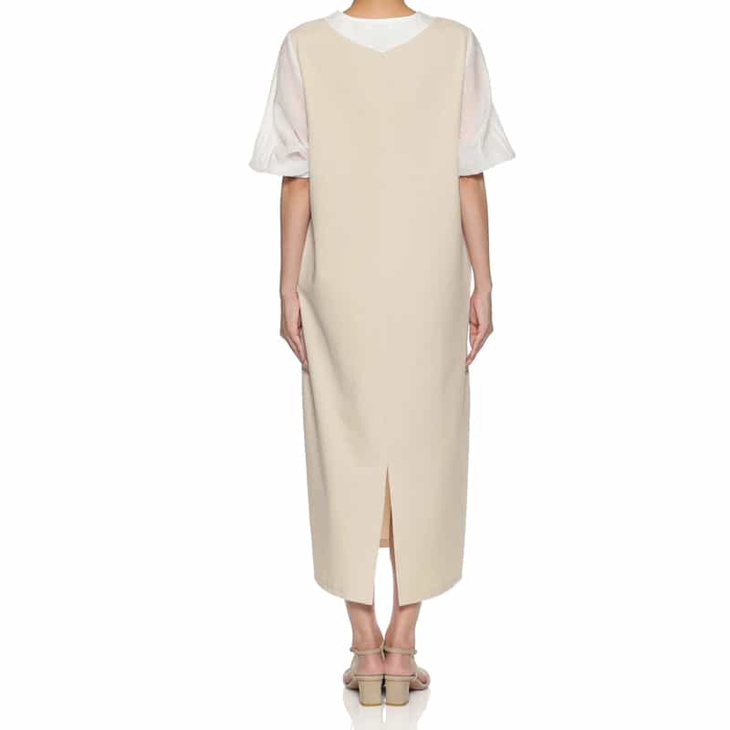 BARNEYS NEW YORK ウォッシャブル コンビネーションカットソードレス BEIGE