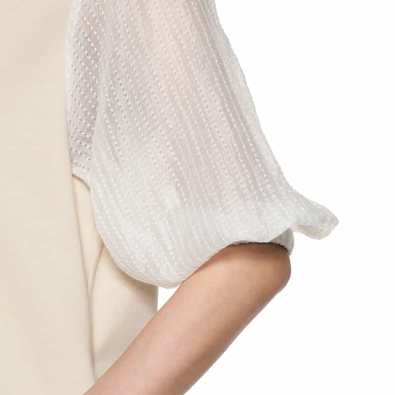 BARNEYS NEW YORK ウォッシャブル コンビネーションカットソードレス BEIGE