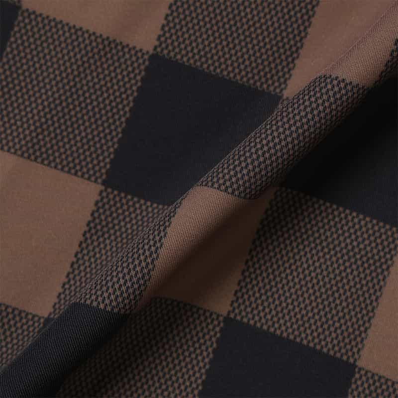 BARNEYS NEW YORK ウォッシャブル コンビネーションチェック柄ロングスカート BROWN