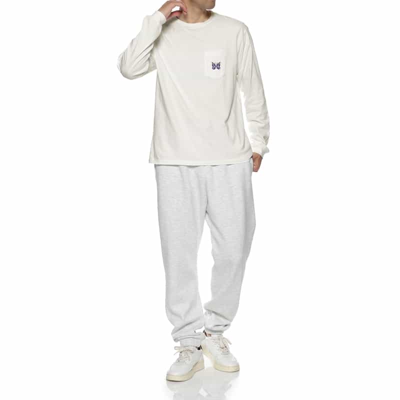 NEEDLES NEEDLES＜ニードルズ＞ 刺繍入りポケットTシャツ WHITE