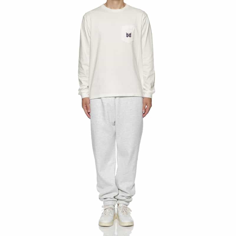 NEEDLES NEEDLES＜ニードルズ＞ 刺繍入りポケットTシャツ WHITE