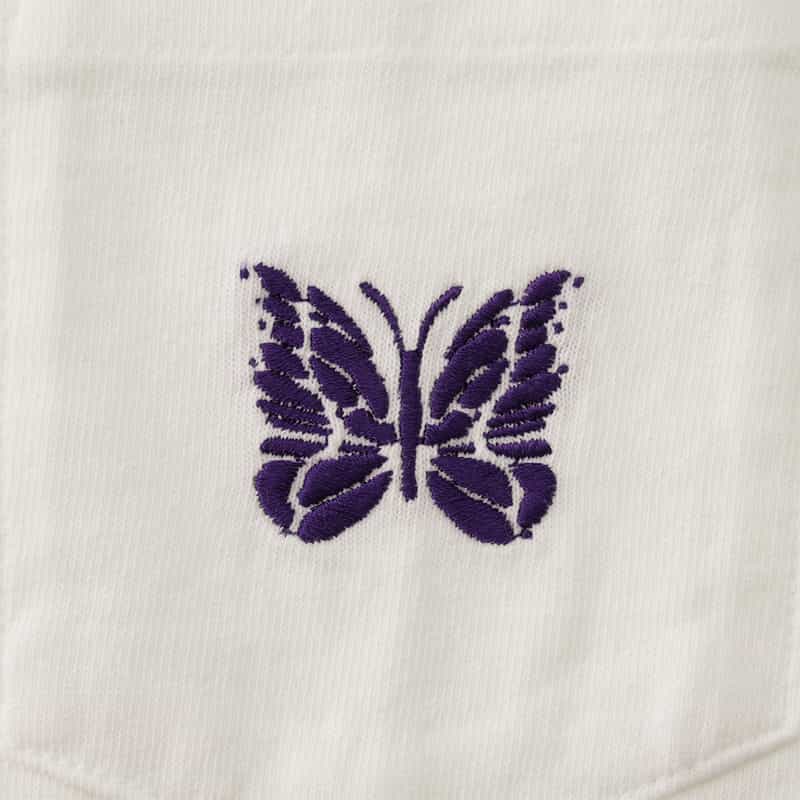 NEEDLES NEEDLES＜ニードルズ＞ 刺繍入りポケットTシャツ WHITE