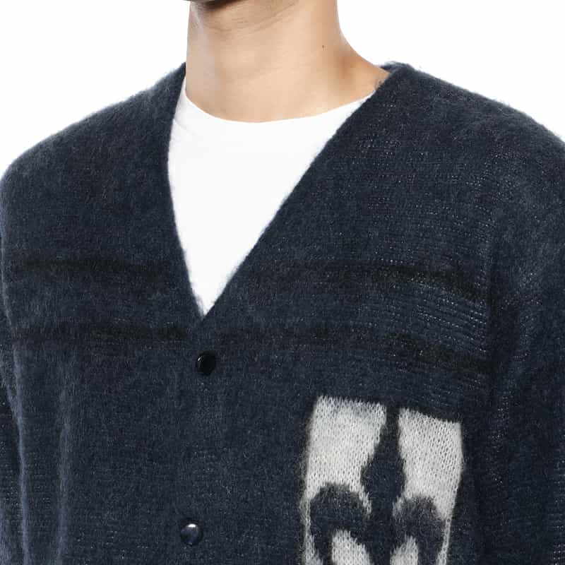 NEEDLES NEEDLES＜ニードルズ＞ モヘアニットカーディガン NAVY
