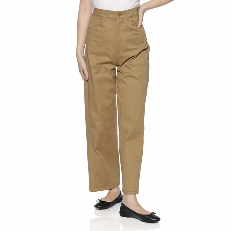 BARNEYS NEW YORK ウォッシャブル ワイドシルエットチノパンツ CAMEL