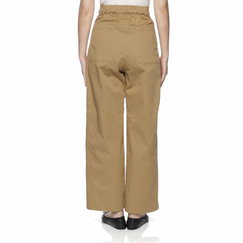 BARNEYS NEW YORK ウォッシャブル ワイドシルエットチノパンツ CAMEL