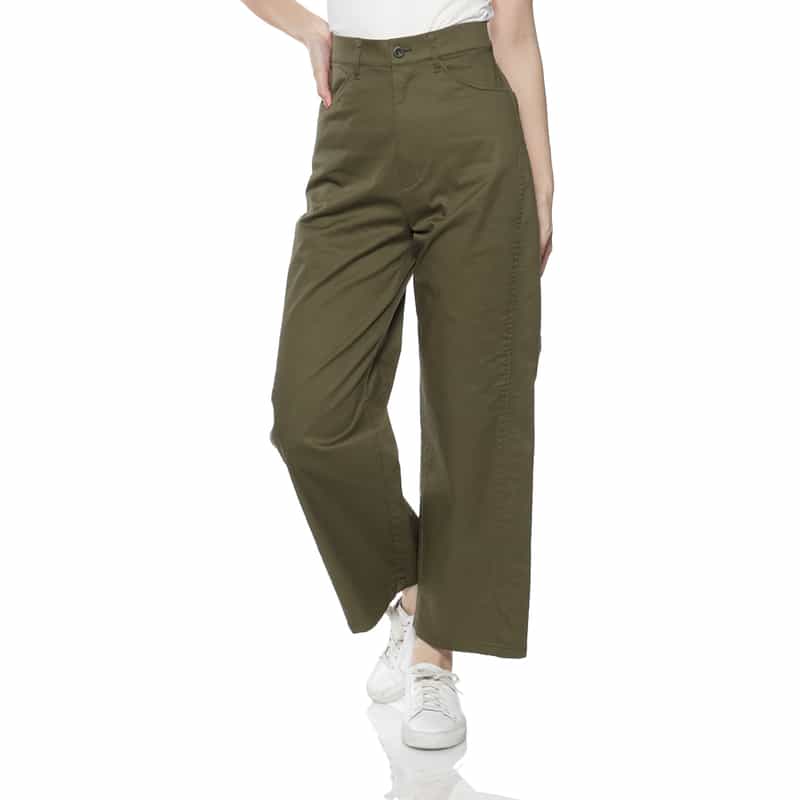 BARNEYS NEW YORK ウォッシャブル ワイドシルエットチノパンツ KHAKI