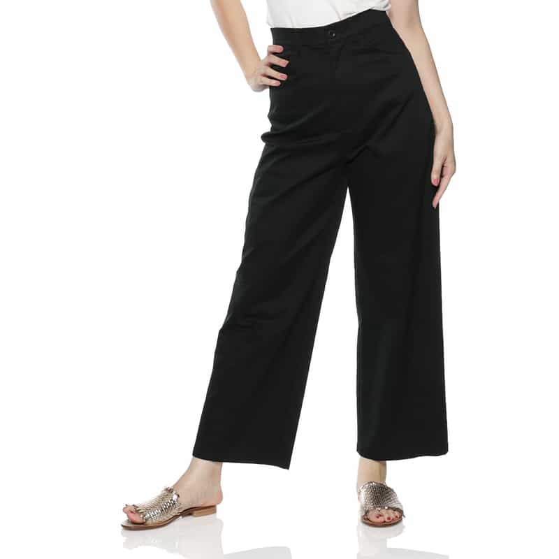 BARNEYS NEW YORK ウォッシャブル ワイドシルエットチノパンツ DARK NAVY