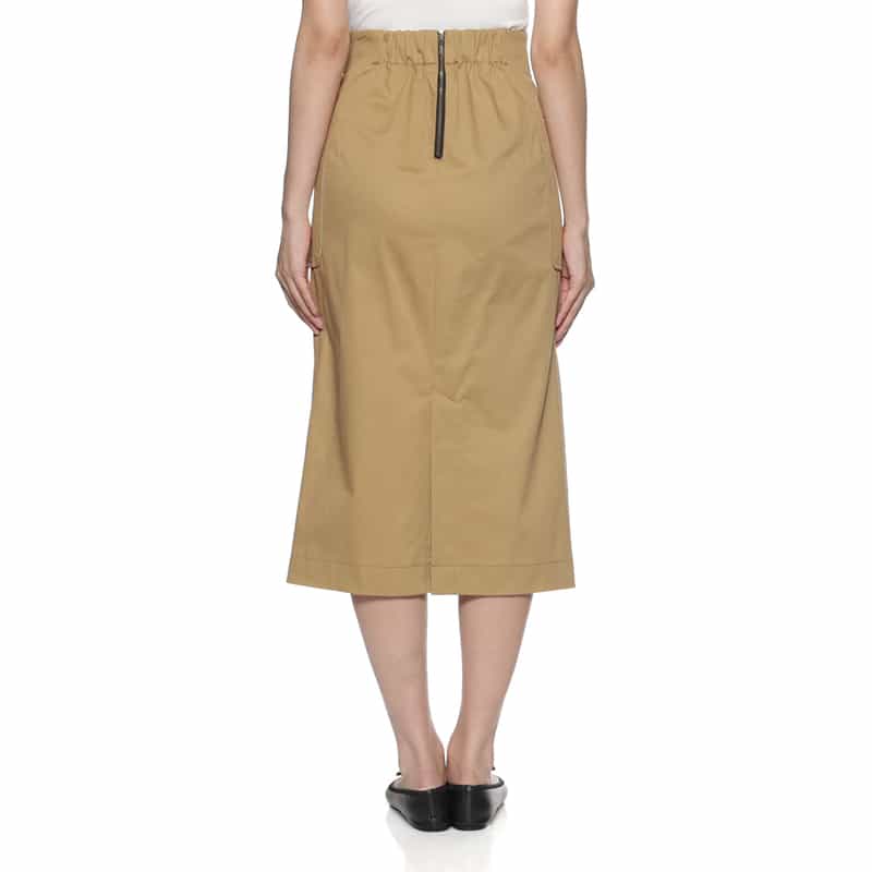 BARNEYS NEW YORK ウォッシャブル チノタイトスカート CAMEL