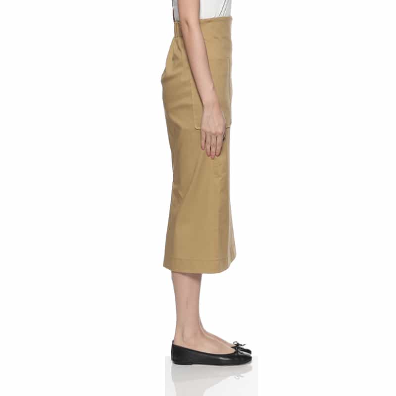 BARNEYS NEW YORK ウォッシャブル チノタイトスカート CAMEL