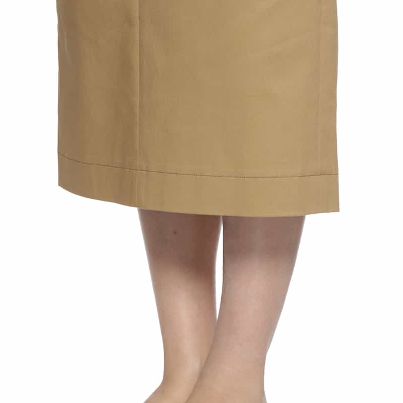 BARNEYS NEW YORK ウォッシャブル チノタイトスカート CAMEL