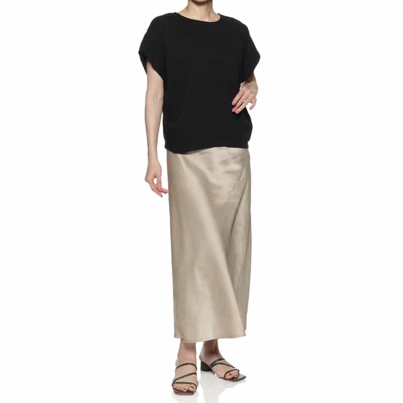 BARNEYS NEW YORK ウォッシャブル サテン素材マーメイドスカート BEIGE