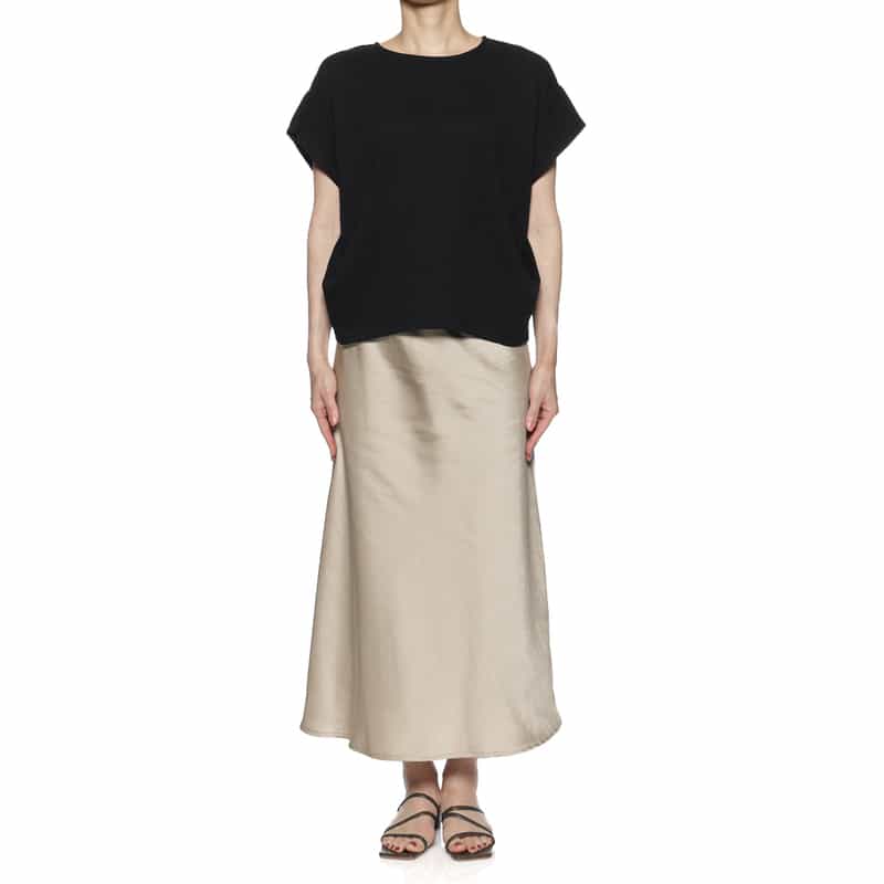 BARNEYS NEW YORK ウォッシャブル サテン素材マーメイドスカート BEIGE