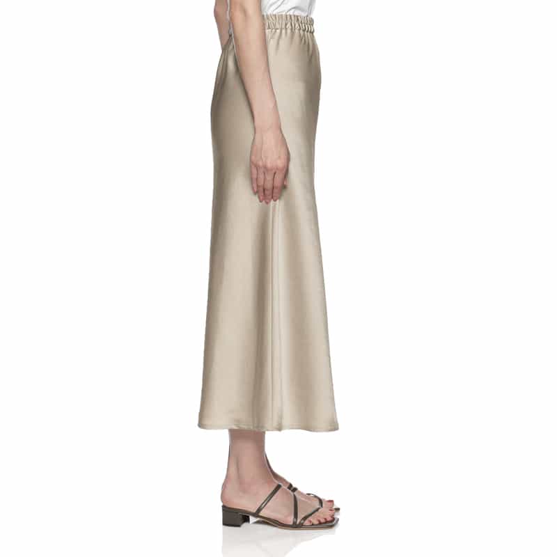 BARNEYS NEW YORK ウォッシャブル サテン素材マーメイドスカート BEIGE