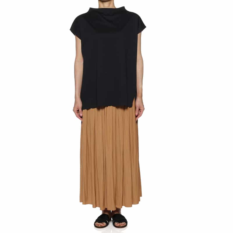 BARNEYS NEW YORK ウォッシャブル ギャザーロングスカート BROWN