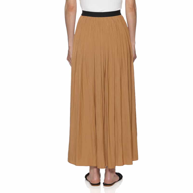 BARNEYS NEW YORK ウォッシャブル ギャザーロングスカート BROWN