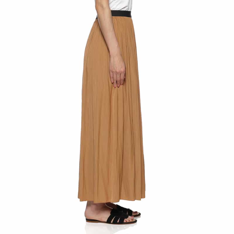 BARNEYS NEW YORK ウォッシャブル ギャザーロングスカート BROWN