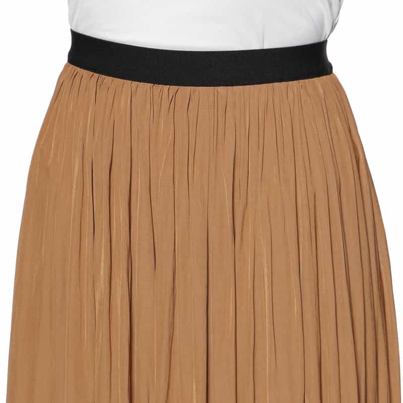 BARNEYS NEW YORK ウォッシャブル ギャザーロングスカート BROWN